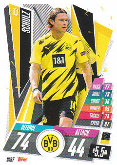 Nico Schulz Borussia Dortmund 2020/21 Topps Match Attax CL #DOR07